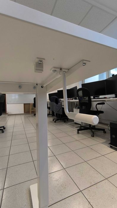 IKEA TROTTEN Birouri cu înălțime reglabilă 70-120 cm, alb, 160x80 cm