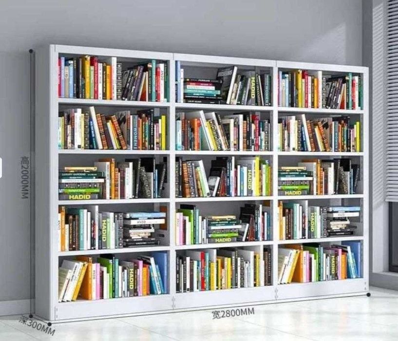 Стальной книжный стеллаж, po‘latdan kutubxona javoni