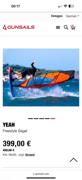 Уиндсърф Windsurf платна 4.0 и 4.4 Gunsail Модел 2023
