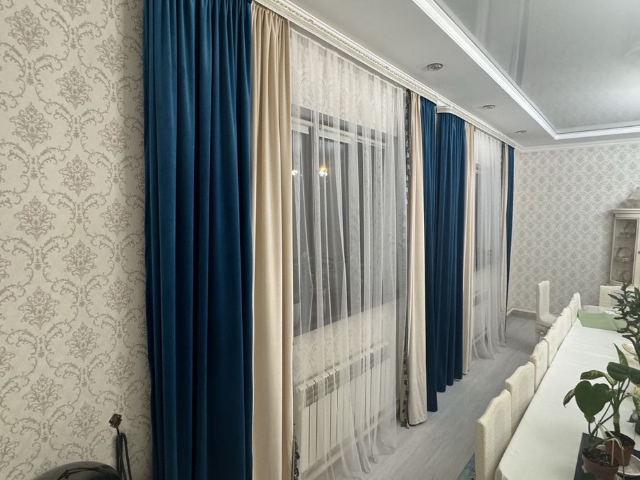 Шторы с тюлями с карнизом