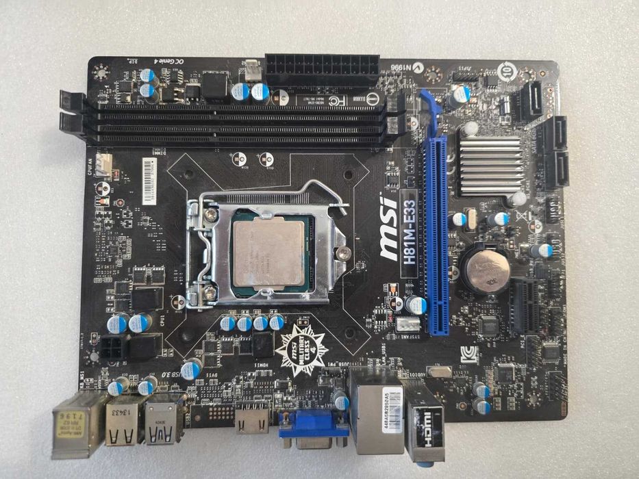 Placa de baza MSI H81M-E33, Socket 1150 + procesor Intel G3240