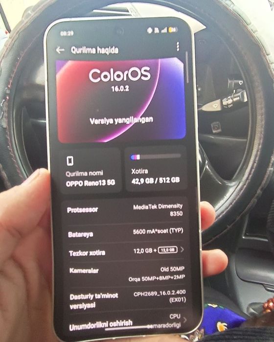 Oppo reno 13             zor holata Usta kormagan