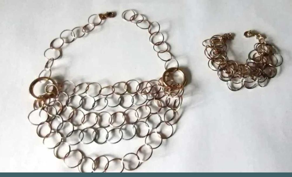 Colier si bratara aur si argint