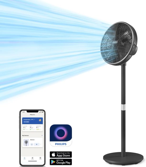 Чисто нов Смарт Вентилатор PHILIPS Series 3000 CX3550/01 2в1 (Стоящ и Настолен)