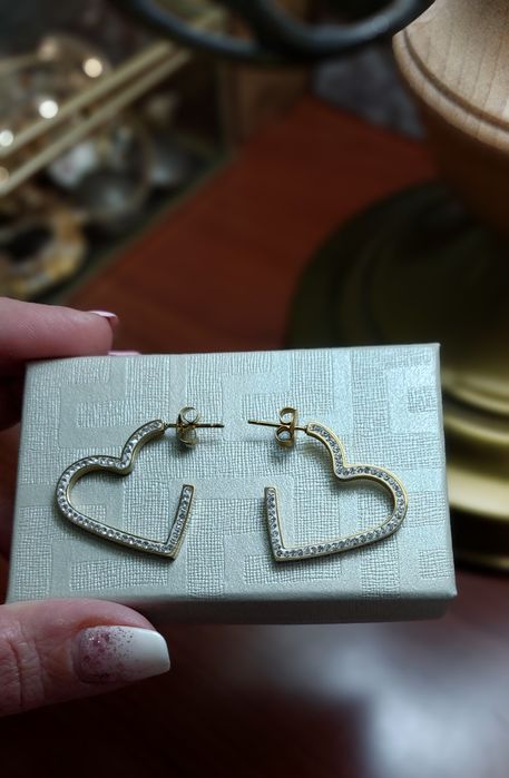 Обеци "СЪРЦЕ"със циркони