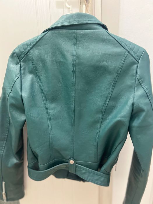 Geaca piele eco verde XS