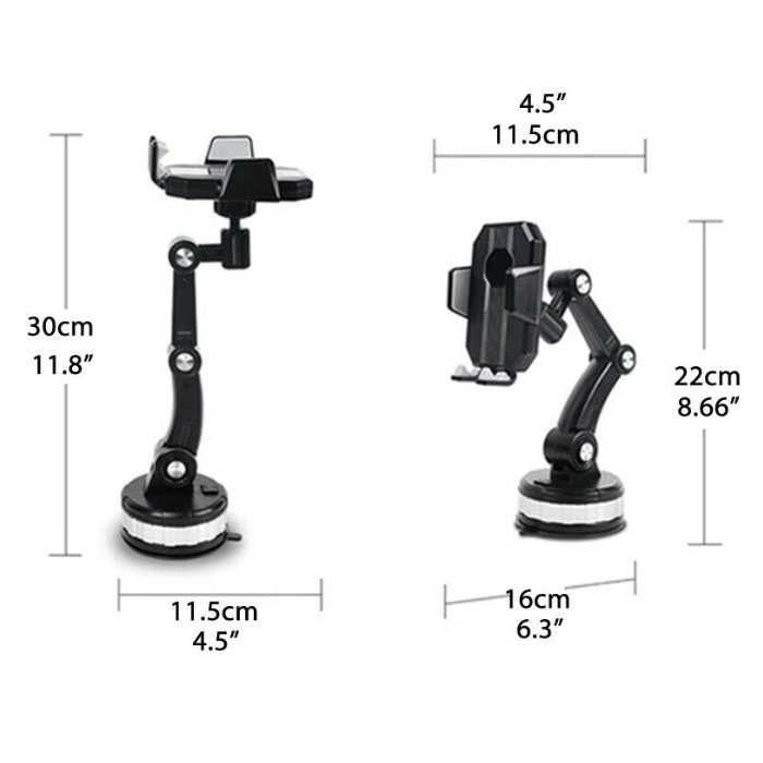Стойка за телефон за кола, Поставка с вендуза, от 60 до 100мм