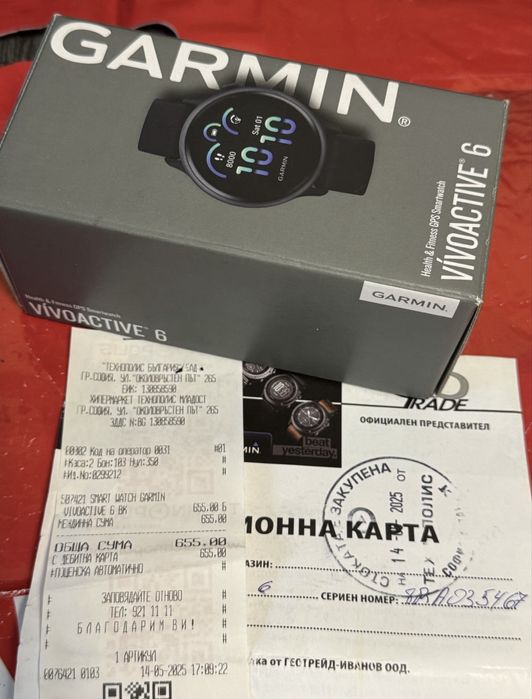 КАТО НОВ 45mm Garmin VIVO ACTIVE 6 Гаранция Technopolis Black