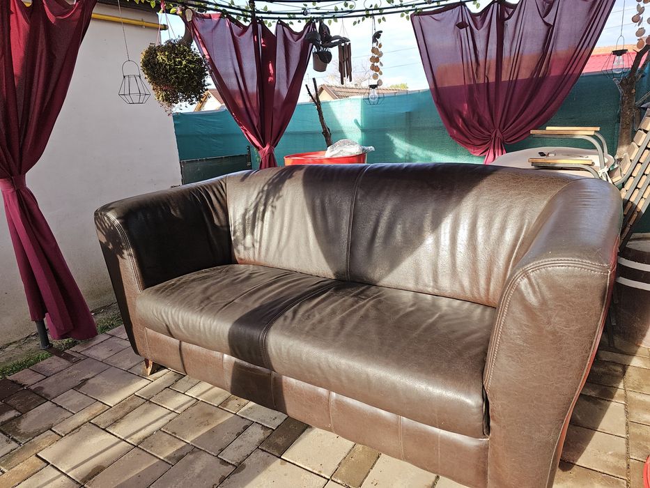 Canapea fixa din piele naturala