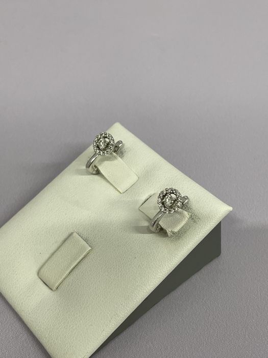 Белые золотые серьги / #СР803673