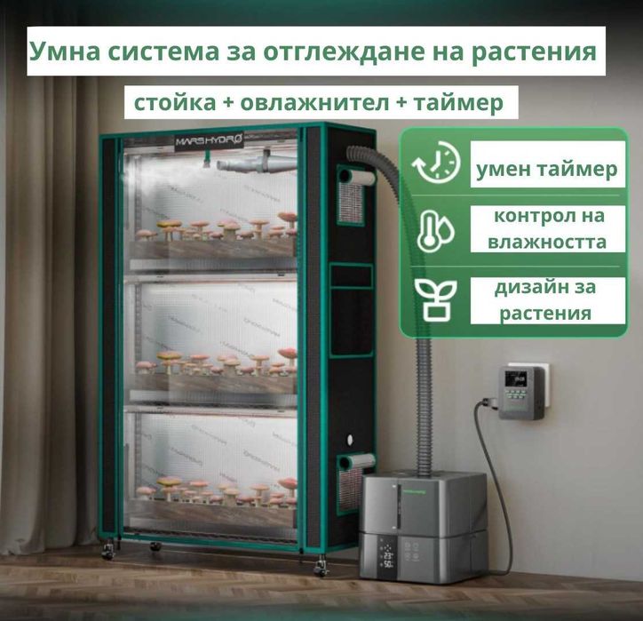 Стойка за растения с лампи за растеж