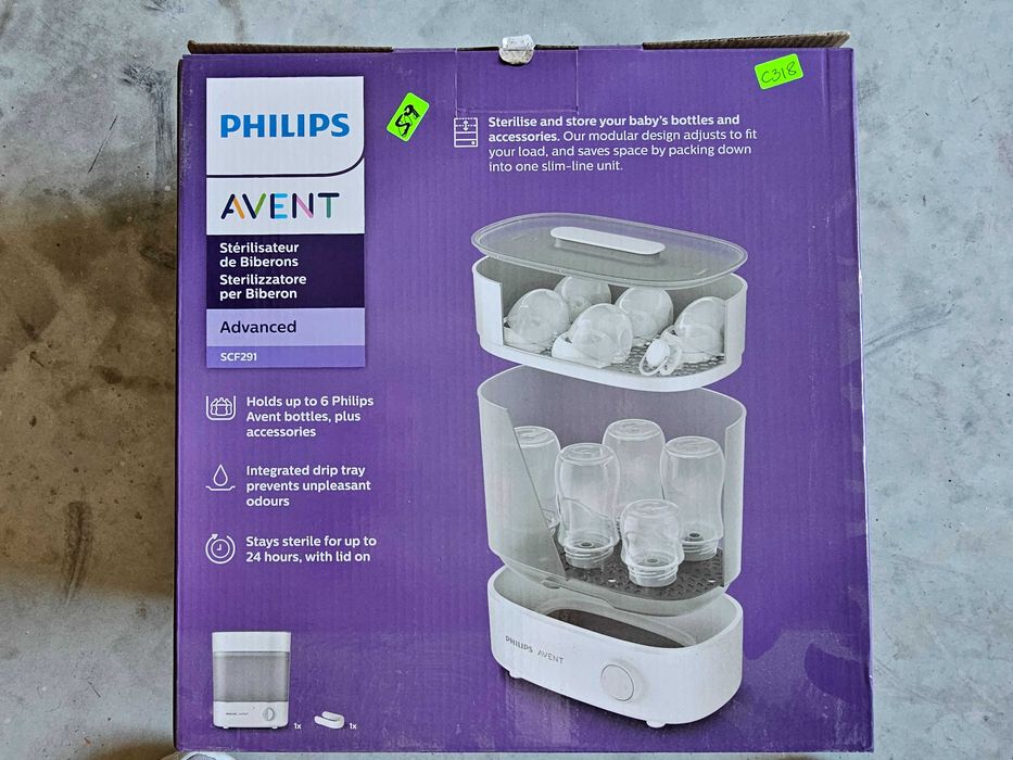 Philips Avent SCF291/00 Electric Steam Steriliser for up to 6 Baby Bottles, Teats & Other Accessories, White