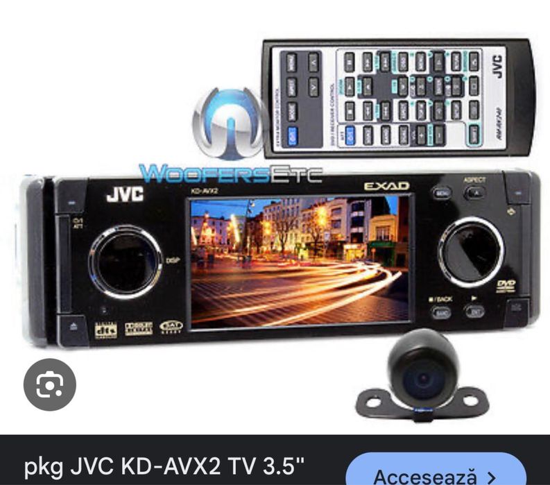 CD/Dvd player auto JVC Kd Avx 2-adaptor BT Usb