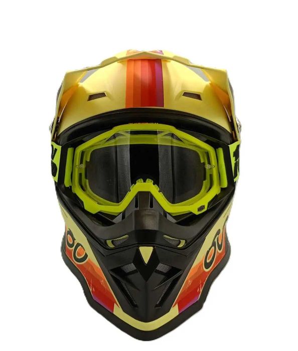 Комплект детско юношеска кросова каска и очила 100%