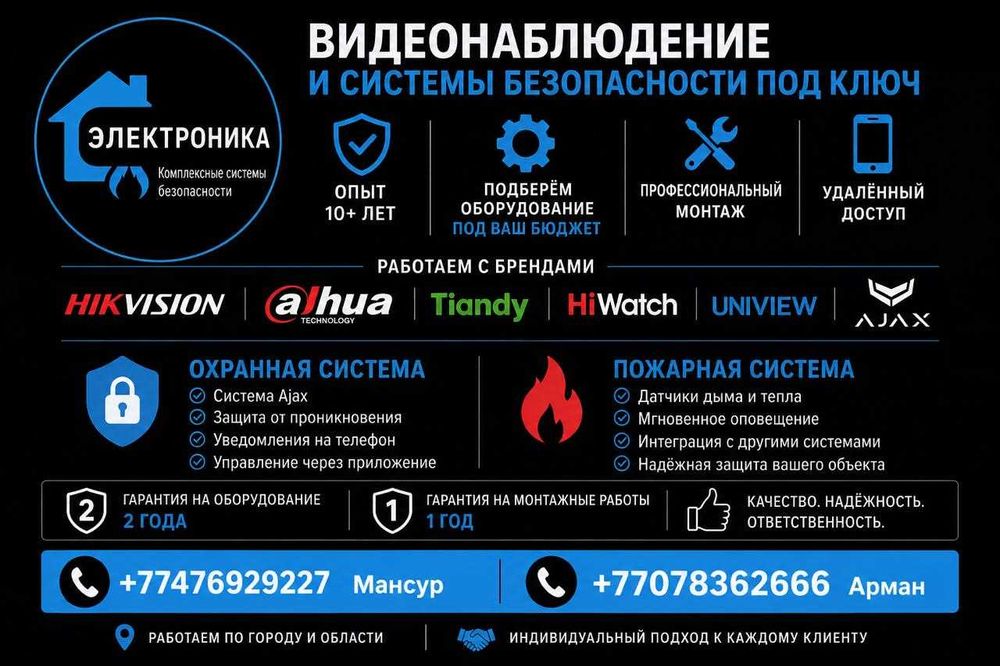 Видеонаблюдение, Пожарная сигнализация, Скуд
