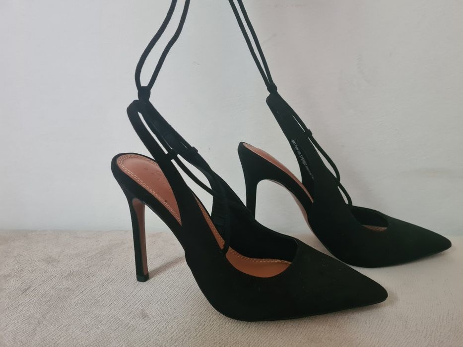 Pantofi negri stiletto slingback ASOS noi, nepurtati, marimea 36