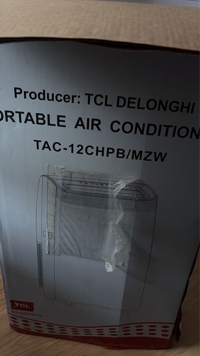 Aer condiționat portabil TCL Delonghi TAC-12CHPB/MZW, nou, în ambalajul original.