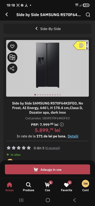 Combina frigorifica sidebyside SAMSUNG