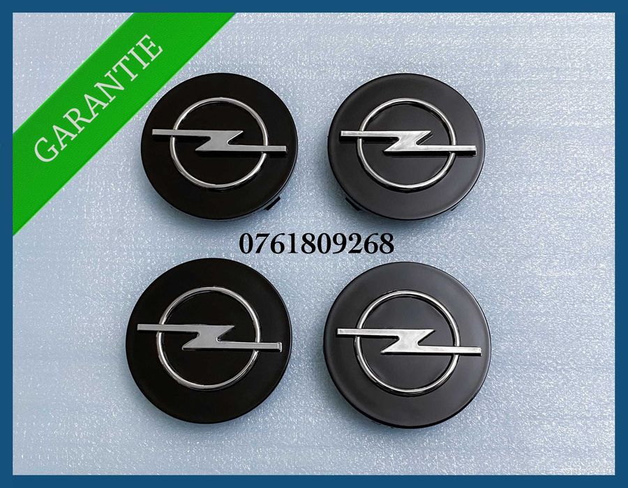 Set 4 capace negre 64mm jante aliaj Opel