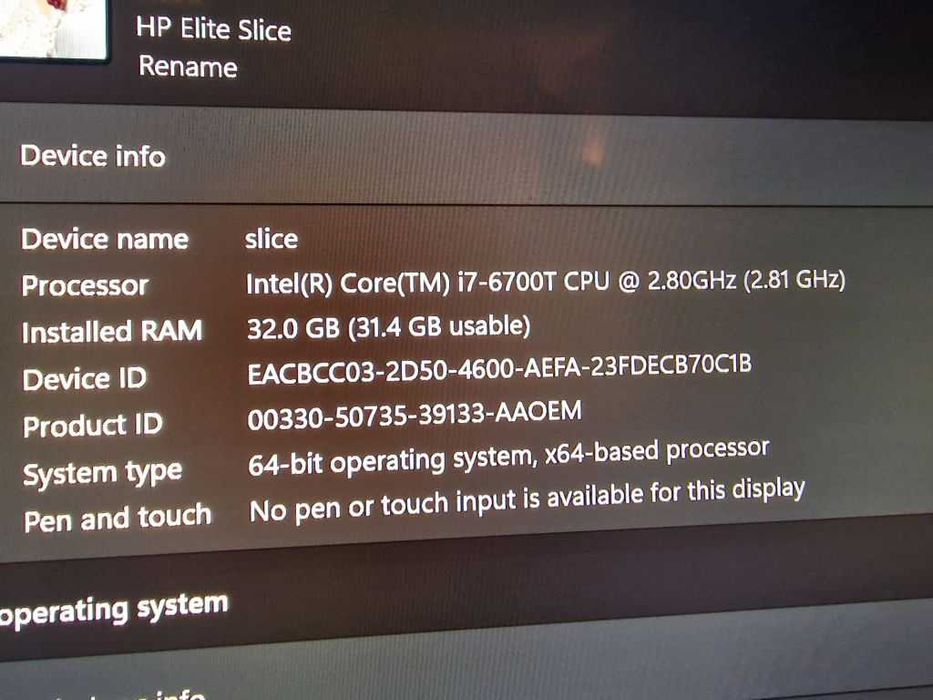 Mini PC USFF HP Elite Slice i7 32gb 1Tb difuzoare Bang  & Olufsen