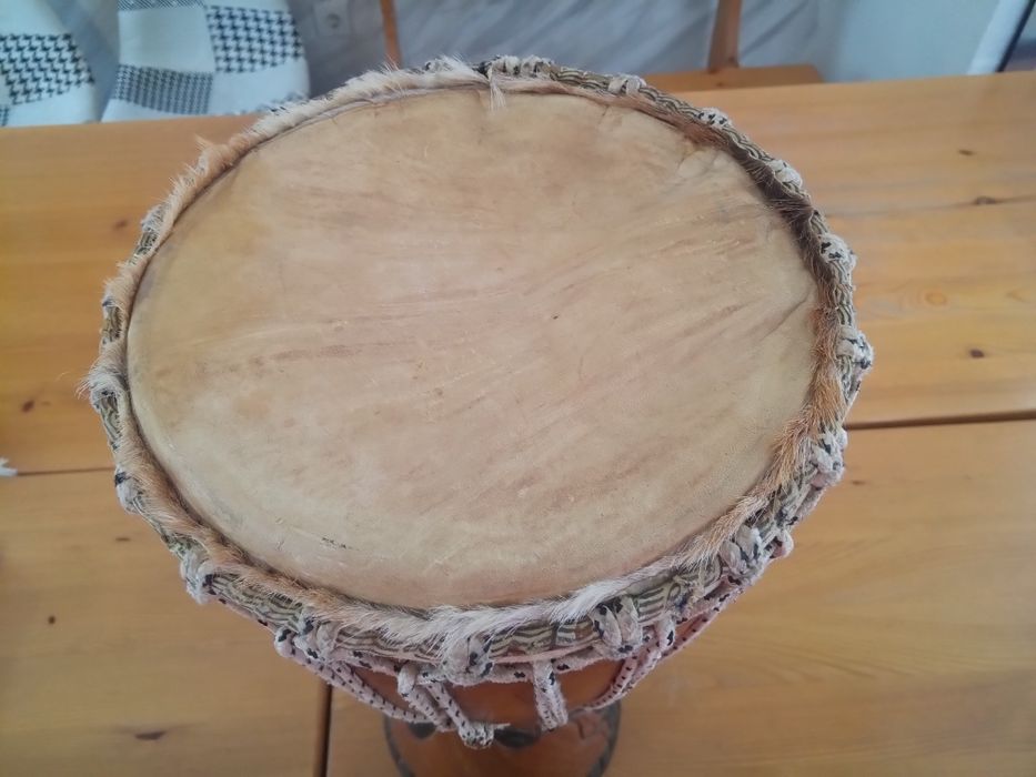 ПромоАФРИКАНСА Таранбука от Тиково Дърво и Кожа с Калъв 100% Автетична