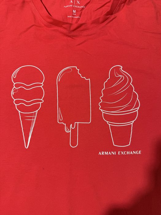 Armani Exchange A|X червена тениска Ice Cream graphic, M Slim