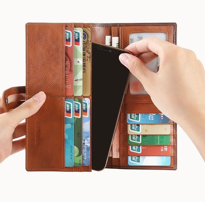 Женский мужской кошелёк из 100% натуральной кожи быка  бумажник портмо