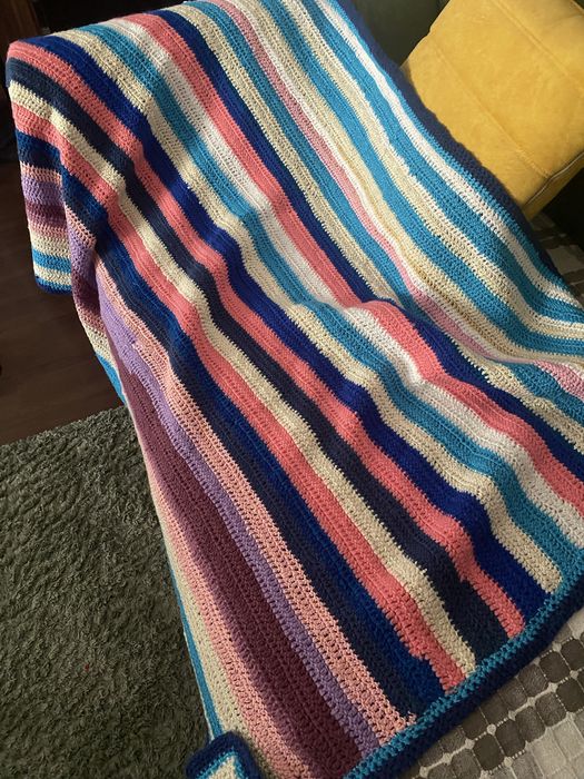 Плед самовязанный размер 140-90 см