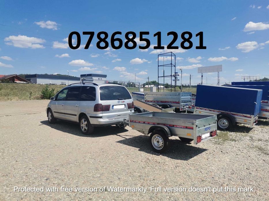 Remorca auto 750 kg dublu ax Repo, platforma ATV, UTV , apicola