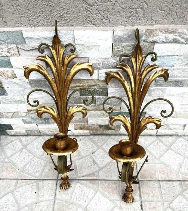 Elegante sfesnice perete din alama-Hans Kögl Hollywood Regency-Franta