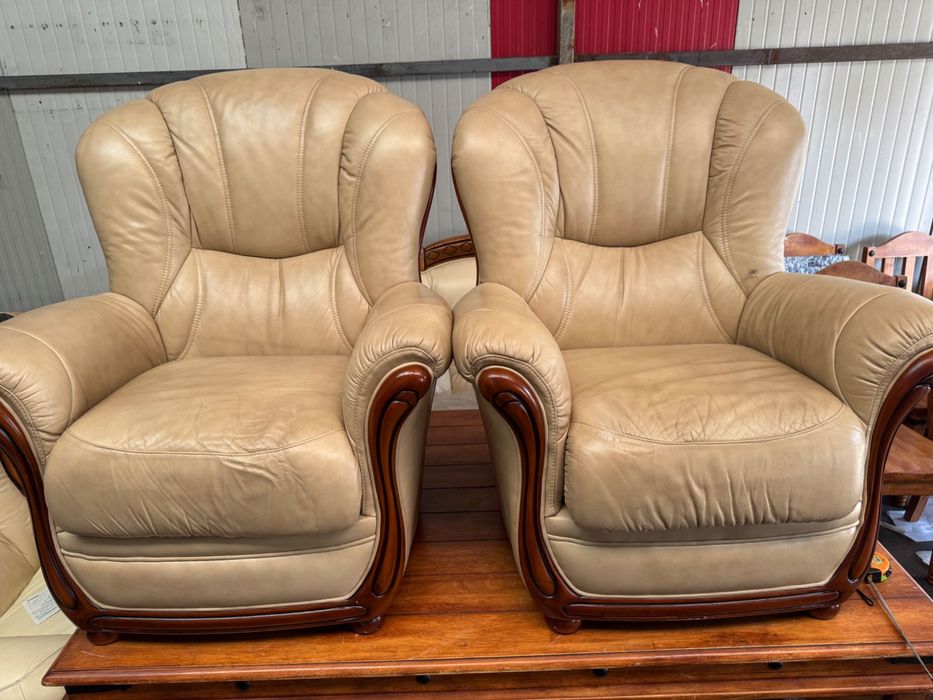 Гарнитура естествена кожа