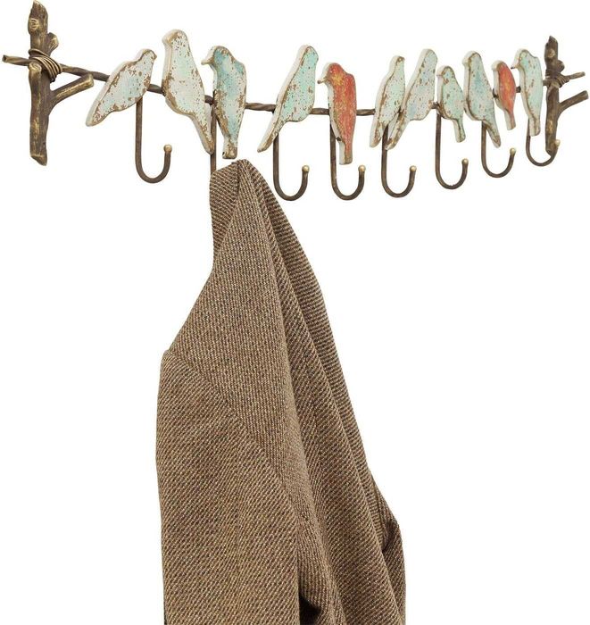 Cuier suspendat Kare Bird Party, metal, maro, 19 x 102 x 6 cm