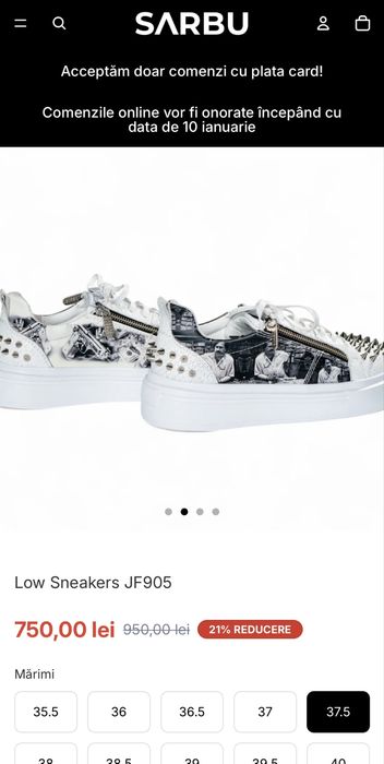 Low sneakers Noi Sârbu Store 500 lei 37,5 unisex
