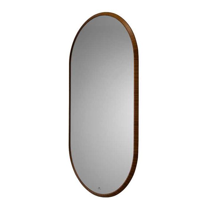 Set mobilier baie premium LIEM – lemn masiv nuc + blat porțelan – stare excelentă (showroom)