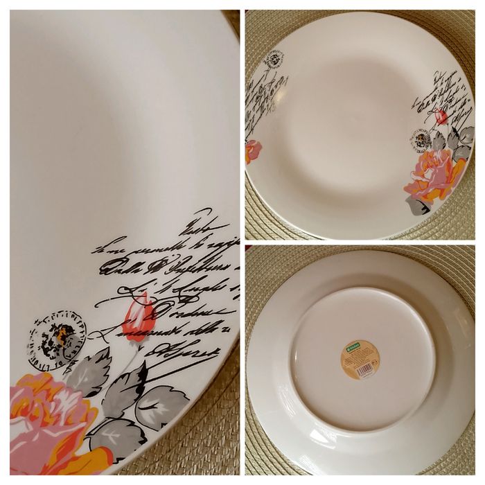 Тарелки большие разные.