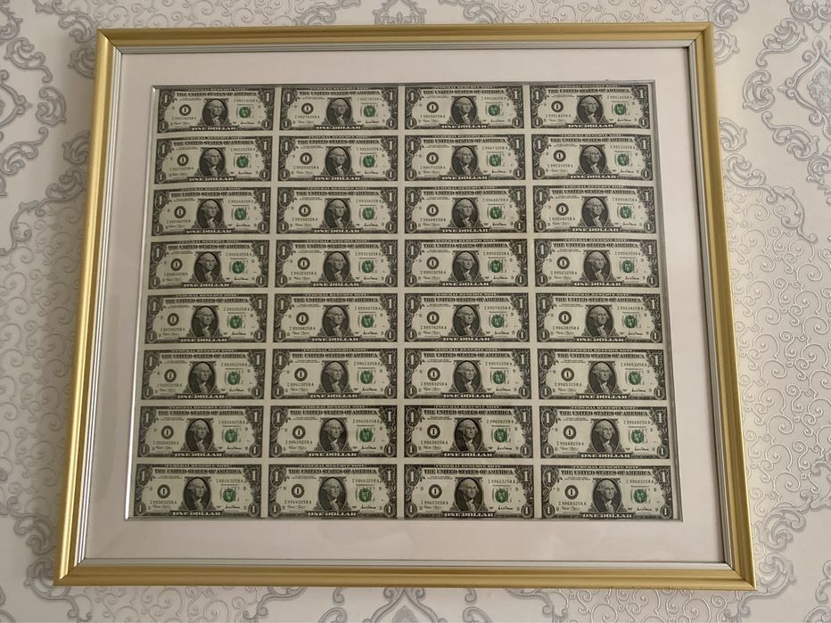 Настоящий долларовый лист! Эксклюзив подарок!