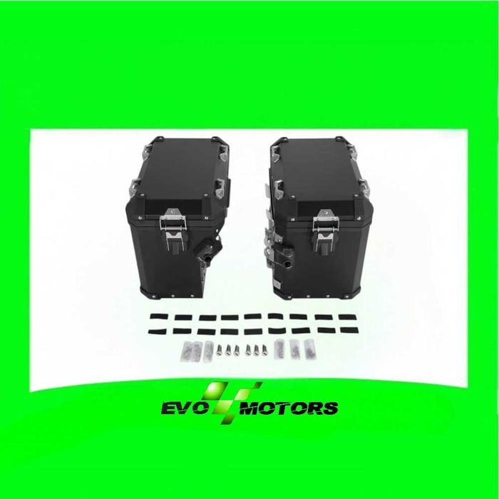 SET Cutii Genti Laterale Sidecase Aluminiu 48L pentru BMW GS R1200 R1250 F850 F900 A273BLACK