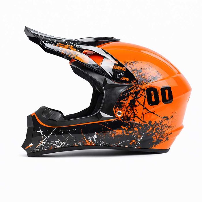 Casca Moto Enduro Cross ATV - S / M / L / XL - Portocaliu