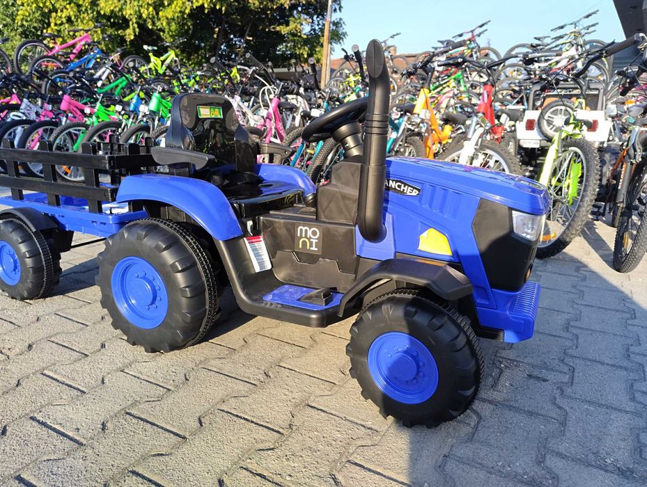 TEXAS акумулаторен трактор с ремарке RANCHER син