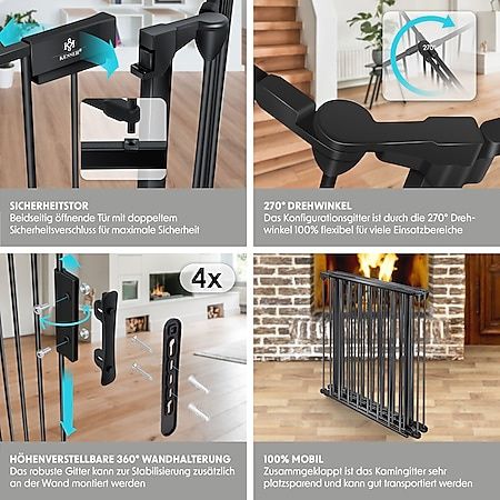 Предпазна преграда с врата за камина , деца и домашни любимци, игра