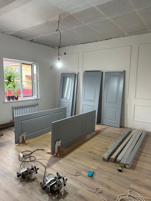 Установка дверей  межкомнатная дверь есик салу орнату обналичку доборк