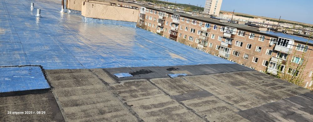 Гидроизоляция кровли материалом Ризолин!!!