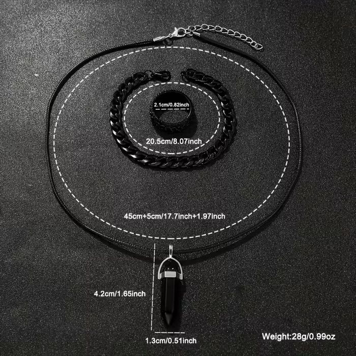 Комплект за подарък на Мъж, часовник и три накита