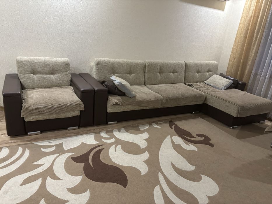 Диван угловой + кресло + пуф