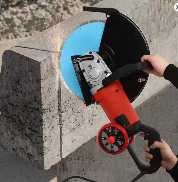Fierastrau electric pentru beton de 4000W, lama  350 mm + rola, masina de taiat, canetal pereți, 3000 RPM