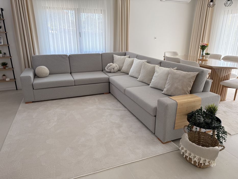 Ъглов разтегателен диван с ракла