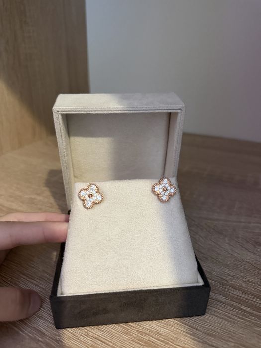 Cercei Arpels van cleef rose gold cu cristale