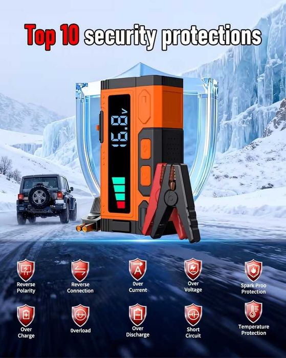 Jump Starter (бичѐ) - 12V/6000А бустер за подаване на ток и Power Bank