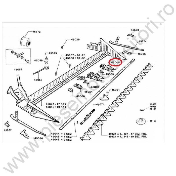 Dinte dublu cositoare BCS622, - Bertolini - Olimpia - Figaro - Laverda
