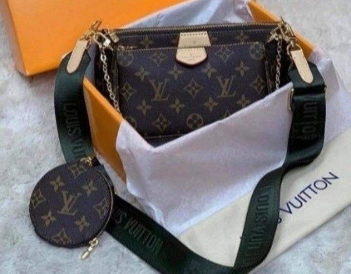 Geanta 3 in 1 LV,feronerie metalica,saculet, etichetă